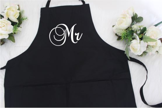 Mr. and Mrs. Aprons with Romantic Recipe Book, Oven Mitts & Pot