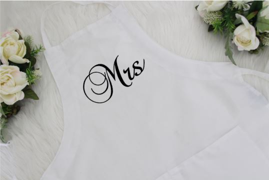 Mr. and Mrs. Aprons with Romantic Recipe Book, Oven Mitts & Pot